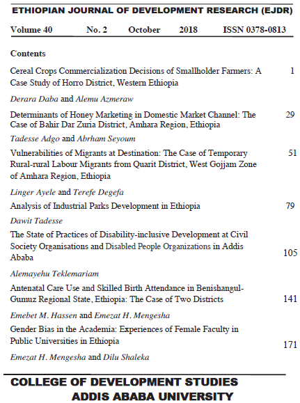 					View Vol. 40 No. 2 (2018): Ethiopian Journal of Development Research
				