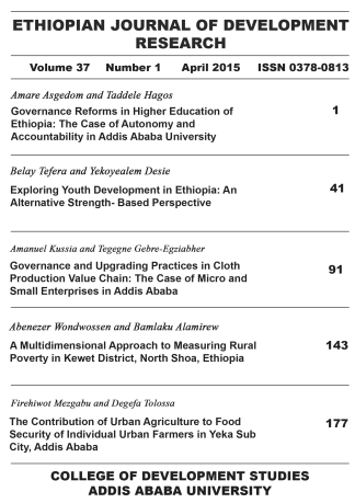 					View Vol. 37 No. 1 (2015): Ethiopian Journal of Development Research
				
