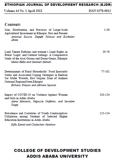 					View Vol. 44 No. 1 (2022): Ethiopian Journal of Development Research 
				