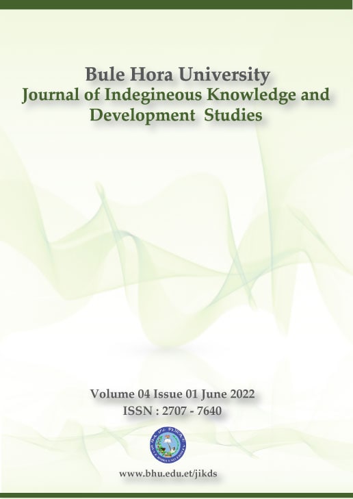 					View Vol. 4 No. 1 (2022): Bule Hora University Journal of Indigenous Knowledge and Development Studies (JIKDS)
				