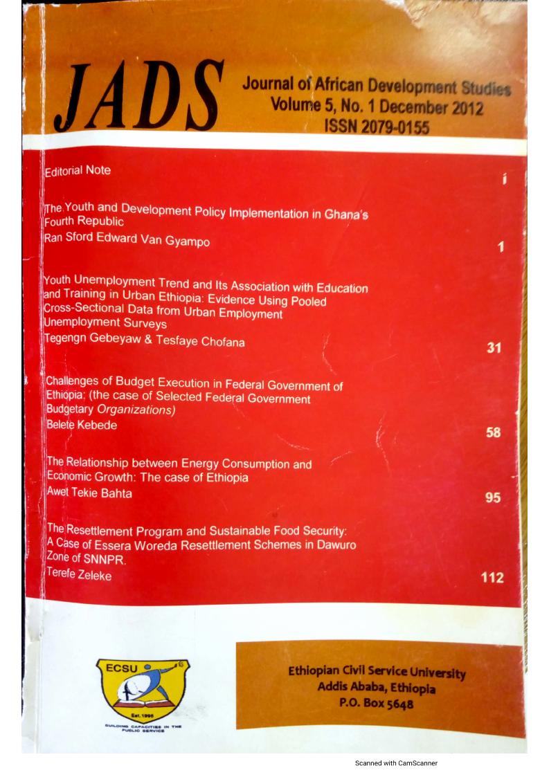 					View Vol. 5 No. 1 (2012): Journal of African Development Studies
				