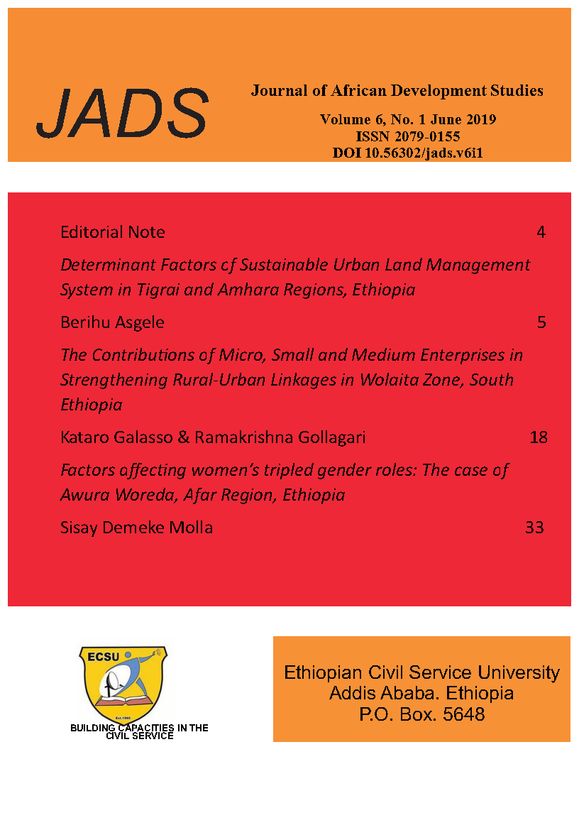 					View Vol. 6 No. 1 (2019): Journal of African Development Studies
				