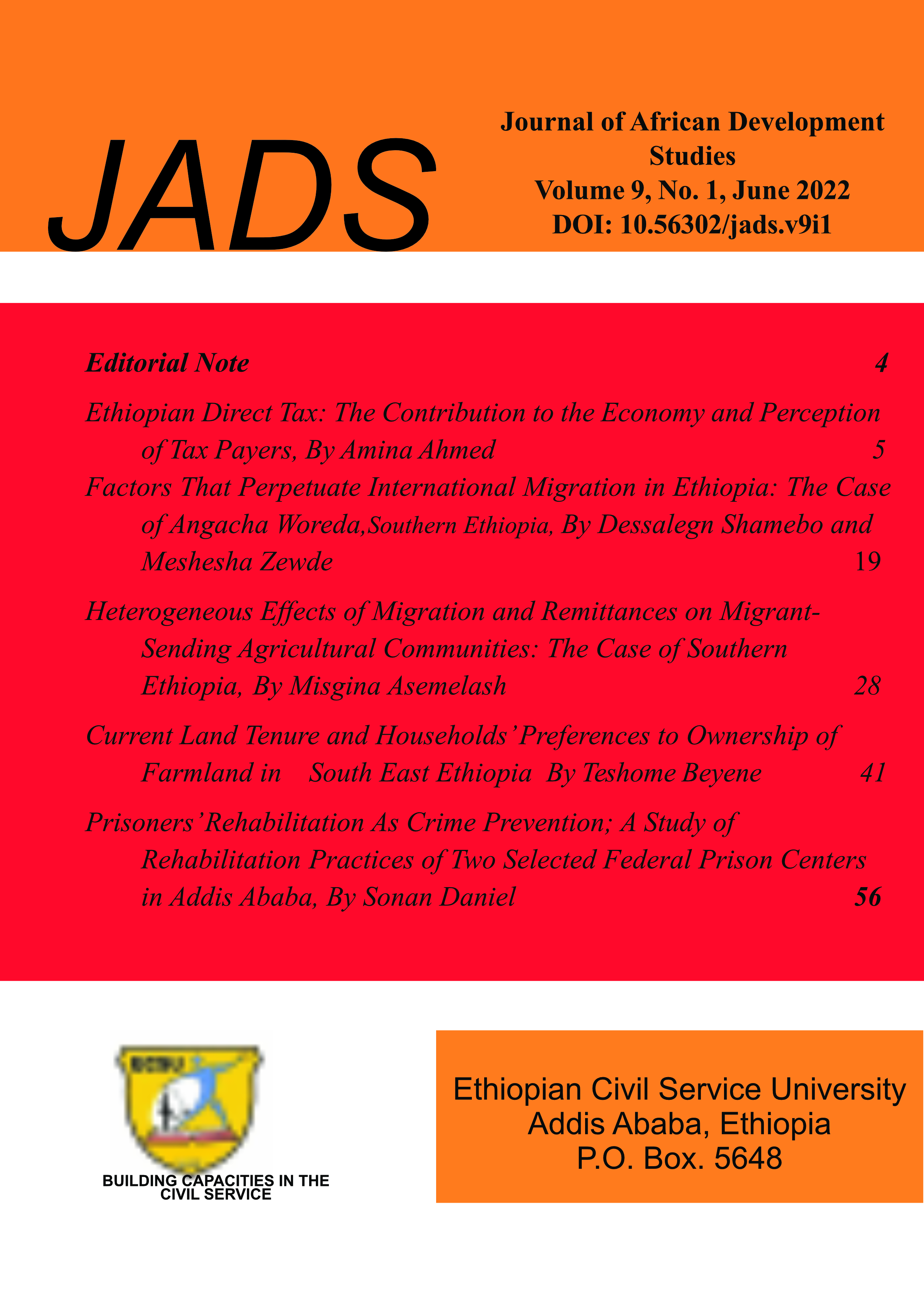					View Vol. 9 No. 1 (2022): Journal of  African Development Studies
				