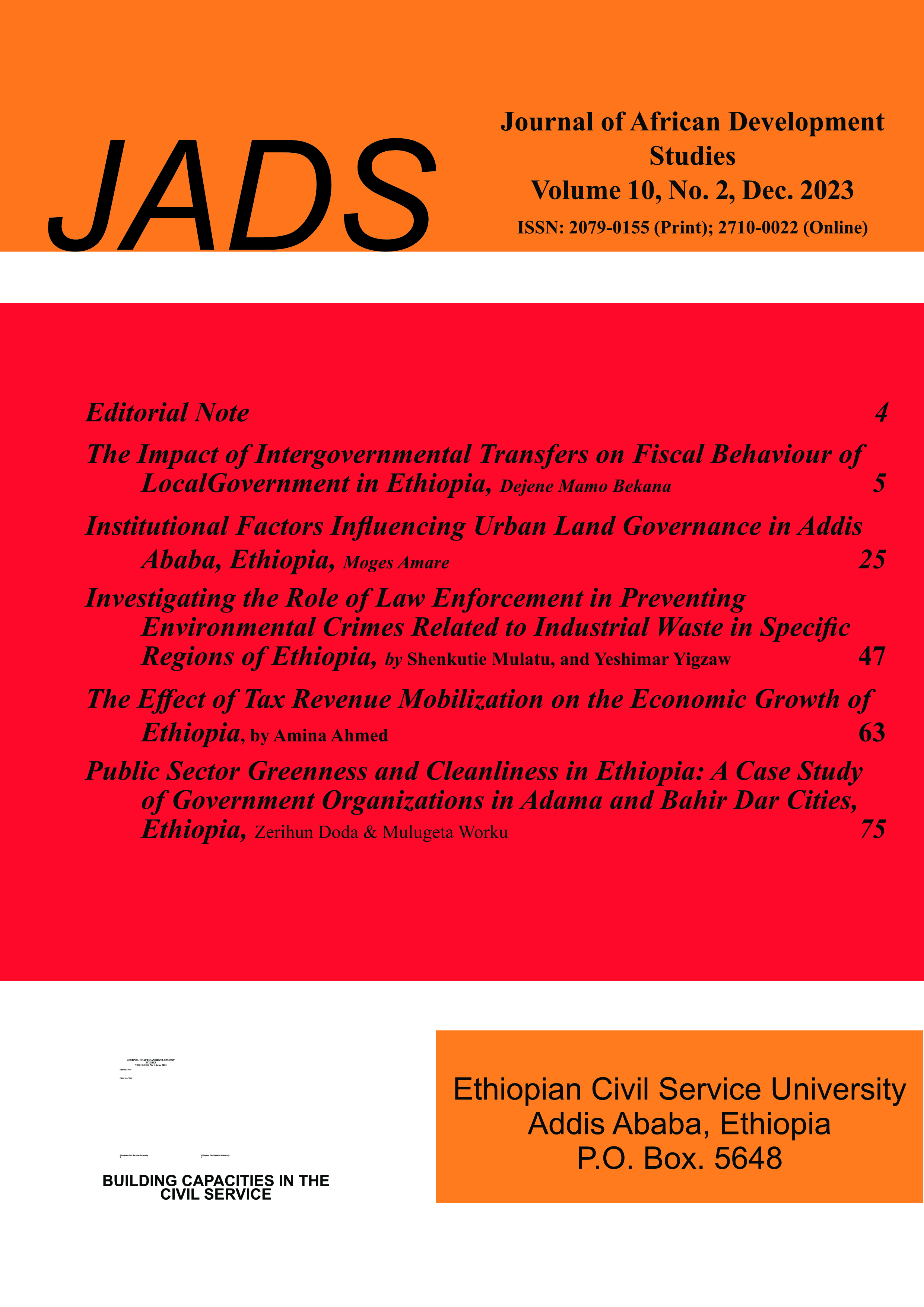 					View Vol. 10 No. 2 (2023): African Journal of Development Studies
				