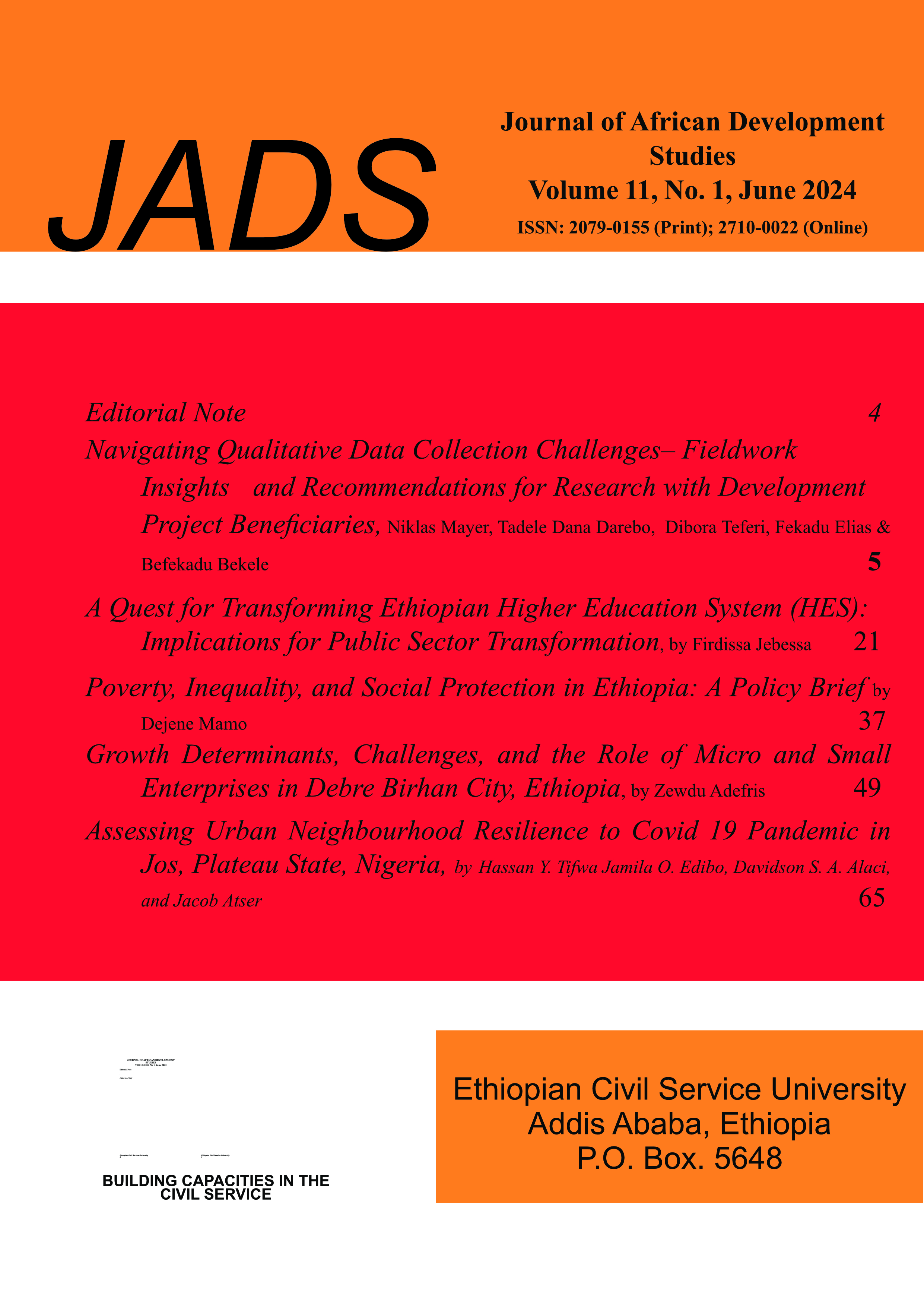 					View Vol. 11 No. 1 (2024): African Journal of Development Studies
				