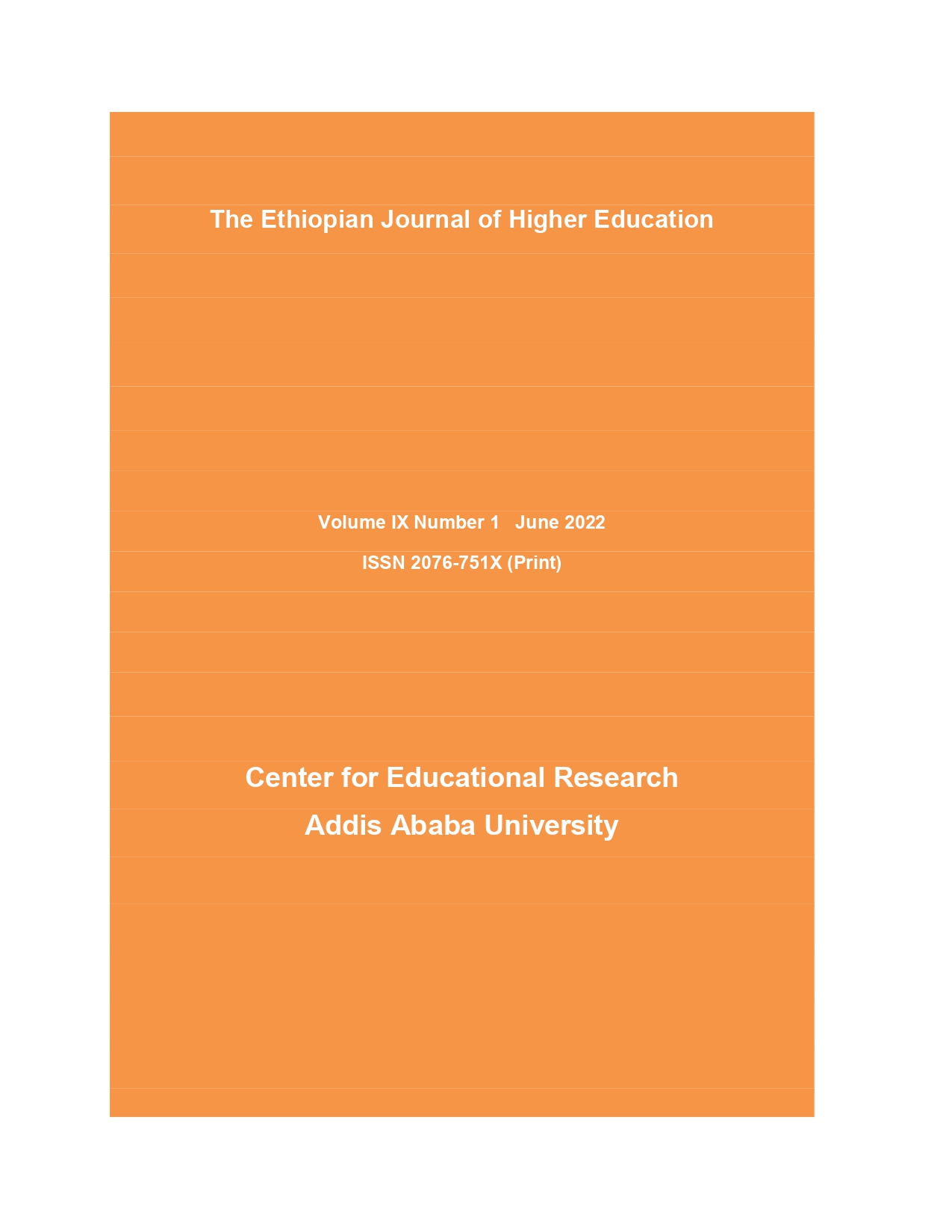 					View Vol. 9 No. 1 (2022): The Ethiopian Journal of Higher Education
				
